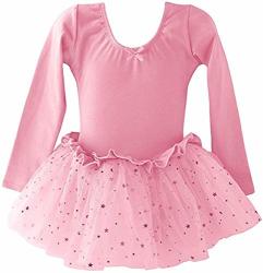 Dancina Leotard Sparkle Tutu Dress Long Sleeve Future Ballerina First Ballet Class Gift 4 Light Pink