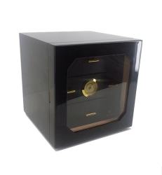 Cohiba Luxury Cedar Large Capacity Black High Gloss Finish Cigar Cabinet Humidor Storage Box With 3