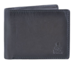 Dakar Dakota Spray Leather Wallet Extra Card Flap & Change Pocket Navy