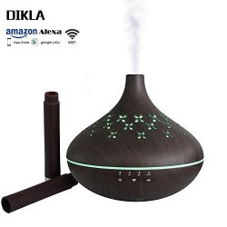 Smart Wi-fi Essential Oil Diffuser Compatible With Alexa And App Control 400ML Ultrasonic Cool Aroma Humidifier With 7 Color LED Changing 3 Timer Settings