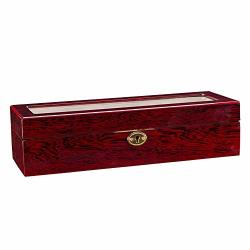 1024 Byte Shop 6 Slots Wooden Case Watch Display Case Glass Top Jewelry Storage Organizer Gift
