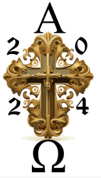 Ornate Golden Toulouse Cross Paschal Easter Candle - 100MM X 300MM New Design
