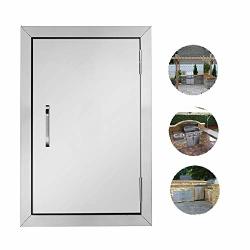 ROVSUN Outdoor Kitchen Door 14"W X 20"H Bbq Access Door 304 Grade Heavy Duty Stainless Steel Single Bbq Island Door Perfect For Outdoor Kitchen