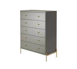 Jasper Chest Of Drawers 94 Cm With 5 Drawers- Grey
