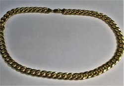 9 Carat Gold Silverfilled -flat Curb Gents Necklace Cm 55 - 11.5MM Wide