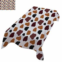 Zara Henry Cow Print Oil-resistant Tablecloth Cow Skin Animal Abstract Spots Milk Dalmatian Barnyard Camouflage Dots Wild Long Tablecloth 60"X102" White Brown Black