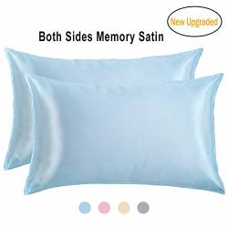MEMORY Satin Pillowcases For Hair And Skin-hypoallergenic Wrinkle Free Iron Free And Anti-snugging Envelope Closure Easy To Disassemble And Wash-resistant Queen Size 20X30 Inch