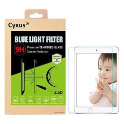 Cyxus Blue Light Filter 9H Tempered Glass Screen Protector Compatible For Ipad Air 2 Great For Kids
