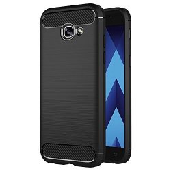 Case For Samsung Galaxy A5 2017 5.2 Inch Soft Silicon Luxury Brushed With Texture Carbon Fiber Design Protection Cover Black