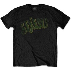 Genesis Vintage Green Logo Mens Black T-Shirt Small