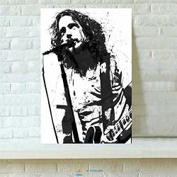 Artwu Chris Cornell Wall Art Home Wall Decorations For Bedroom Living Room Oil Paintings Canvas PRINTS-967 Framed 16X24INCH