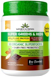 Nature's Nutrition Super Greens & Reds & Protein Chocolate - 500G