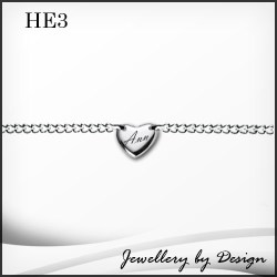 Heart Ankle Chain With A Name - Free Engraving