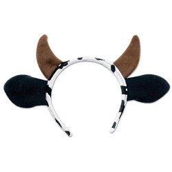 Beistle 60035 Cow Headband White black brown