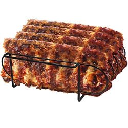 Sorbus Non-stick Rib Rack Porcelain Coated Steel Roasting Stand Holds 4 Rib Racks For Grilling & Barbecuing