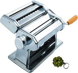 Manual Pasta Maker - Stainless Steel Hand Crank Pasta Machine And Key Holder
