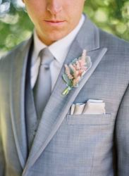 Groom Groomsman - Woven Silk Skinny Tie Silver - Match The Bride's Colours