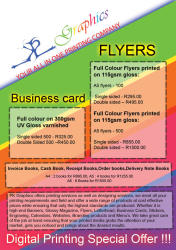 Flyers Single Sided A5 - 500 Was R895
