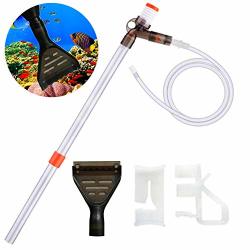 Aquarium Gravel Cleaner Normei Fish Tank Cleaner Kit Vacuum Water Changer Sand Washer With 31.5" Detachable Intake Pipes Glass Scraper And Water Flow Controller