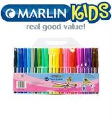 Marlin Kids Fibre Tip Koki Pens 24&APOS S.  features:• 24 Different Colours• Non-toxic• Fibre Tip• Ventilated Cap• Cap Indicates Colour 