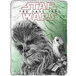 Star Wars The Last Jedi Chewbacca & Porg Plush Fleece Blanket