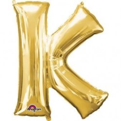 Anagram Foil Balloon 3296801 Letter K 34" Gold