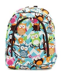 Children's Owl School Backpack Aqua brown