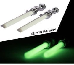 Lightsaber Glow In The Dark With Chrome Hilt - Lego Star Wars Accessories