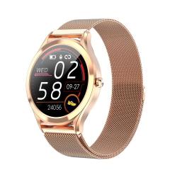 MK10 1.3 Inch Ips Color Full-screen Touch Steel Strap Smart Watch Support Weather Forecast Heart Rate Monitor Sleep Monitor Blood Pressure Monitoring Gold