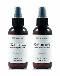 Muse Bath Apothecary Yoga Ritual - Aromatic And Refreshing Yoga Mat Cleaner 4 Oz Infused With Natural Essential Oils - Eucalyptus Mint 2 Pack