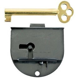 Rounded Half Mortise Lock W skeleton Key For Right Hand Cabinet Doors L-20R