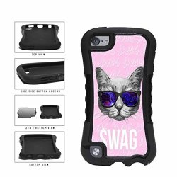 BleuReign Tm Universal Swag Cat With Fox Fur Nebula Sunglasses Dual Layer Phone Case Back Cover Apple Ipod Touch 5TH Generation