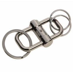 Keyring With Quick-release Slide Lock: 2-WAY Key - Grey
