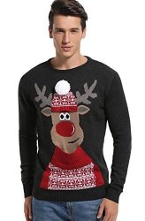Daisyboutique Men's Christmas Reindeer Sweater Cute Ugly Pullover X Large REINDEER3D-HAT