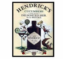 FemiaD Hendricks Gin Never Delighted Her Like This Before Vintage Style Metal Advertising Wall Plaque Sign 8 X 12 In