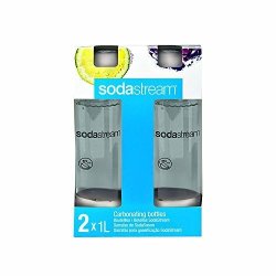 Sodastream 1L Carbonating Bottles- Clear white Rounds Twin Pack