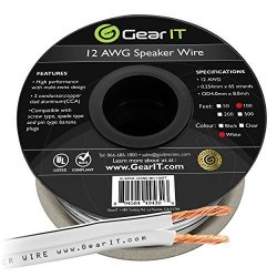 Speaker 12AWG Wire Gearit Pro Series 12 Awg Gauge Wire Cable 100 Feet 30.48 Meters Great Use For Home Theater S And Car S White