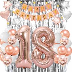 Rose Gold 18TH Birthday DECORATIONS-18 Party Supplies 18TH Birthday Gifts For Girls Boys
