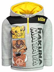 Lion King Disney Little Boys Fleece Half-zip Pullover Hoodie Heather Grey 7