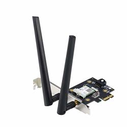 Asus PCE-AX3000 Wifi 6 802.11AX Adapter With 2 External Antennas. Supporting 160MHZ For Total Data Rate Up To 3000MBPS Bluetooth 5.0 WPA3 Network Security Ofdma And Mu-mimo