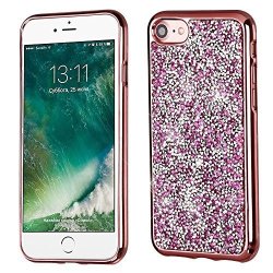 Asmyna Cell Phone Case For Apple Iphone 7 - Rose Gold MINI Crystals Rhinestones