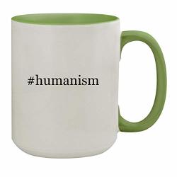 Humanism - 15OZ Hashtag Ceramic Inner & Handle Colored Coffee Mug Light Green