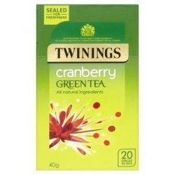 Twinings 4 Boxes Cranberry Green Tea 80 Single Teabags