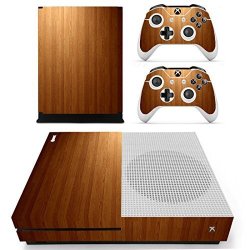 UUShop Protective Vinyl Skin Stickers For Microsoft Xbox One S With Two Free Wireless Controller Decals Wood