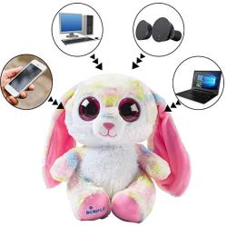 Dimple 8" Plush Speaker - Stuffed Hugging Animal - Music Teddy Bear Speakers - Stereo Sound - Universal Wireless Speakers Compatible With PC Iphone