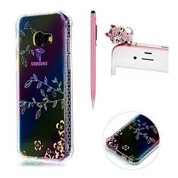 Skyxd For Samsung Galaxy A5 2017 Glitter Clear Case Ultra Thin Colorful Plating Gradient Rainbow Designed Printed Leafs Pattern Protective Case Cover For Samsung