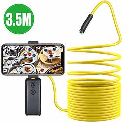 Twinto Wireless Inspection Camera 1200P HD 2.0 Megapixels 8MM Wifi USB Endoscope Waterproof Pipe Camera With 8 Adjustable LED And Phone Mount For Ios