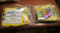 Mcdonalds Happy Meal Beach Toy - Grimace Bouncin' Beach Ball - 1989