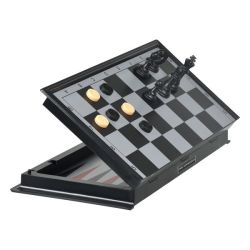 3-IN-1 Magnetic Chess Checkers & Backgammon Set