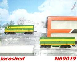 N Gauge New Double Traction Us Diesel Locomotive Set Seaboard-citrus N69019 Intermountain